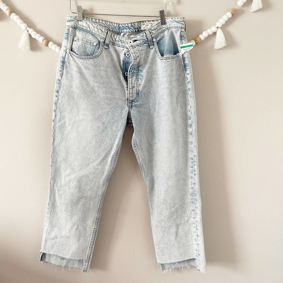 NWT Rag & Bone Nina High Rise Shorty Cigarette Jeans Raw Mica Women's Size 33 - Picture 5 of 6